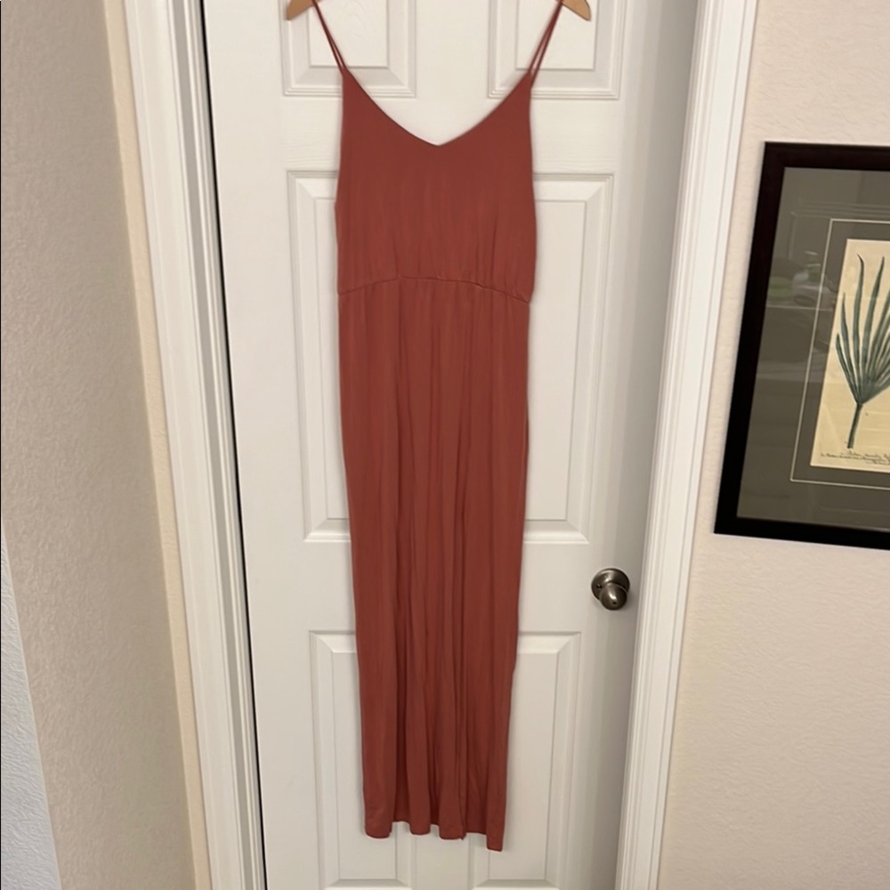 Lulu's Pink Ruched Maxi Sundress